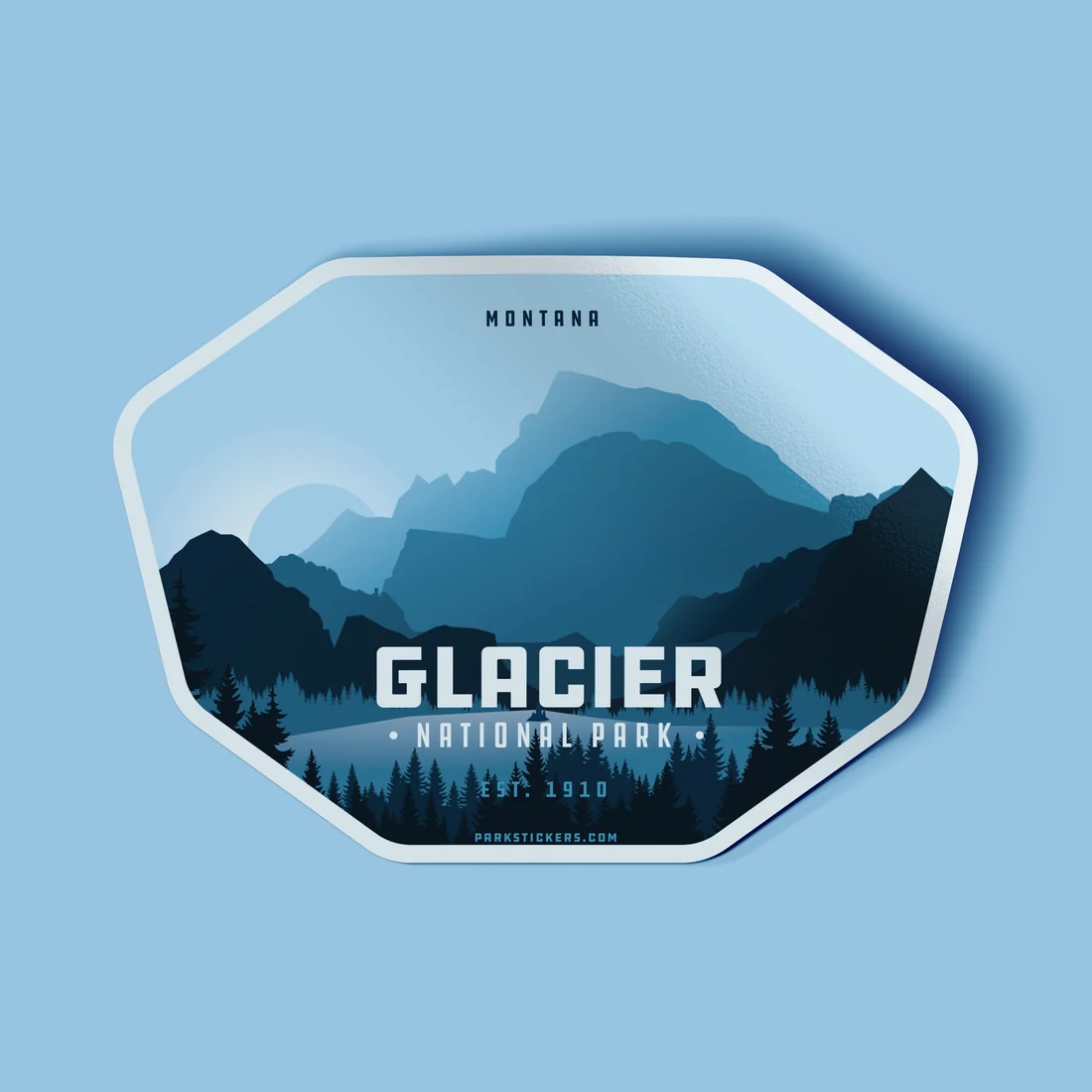 Glacier National Park die-cut sticker, Montana
