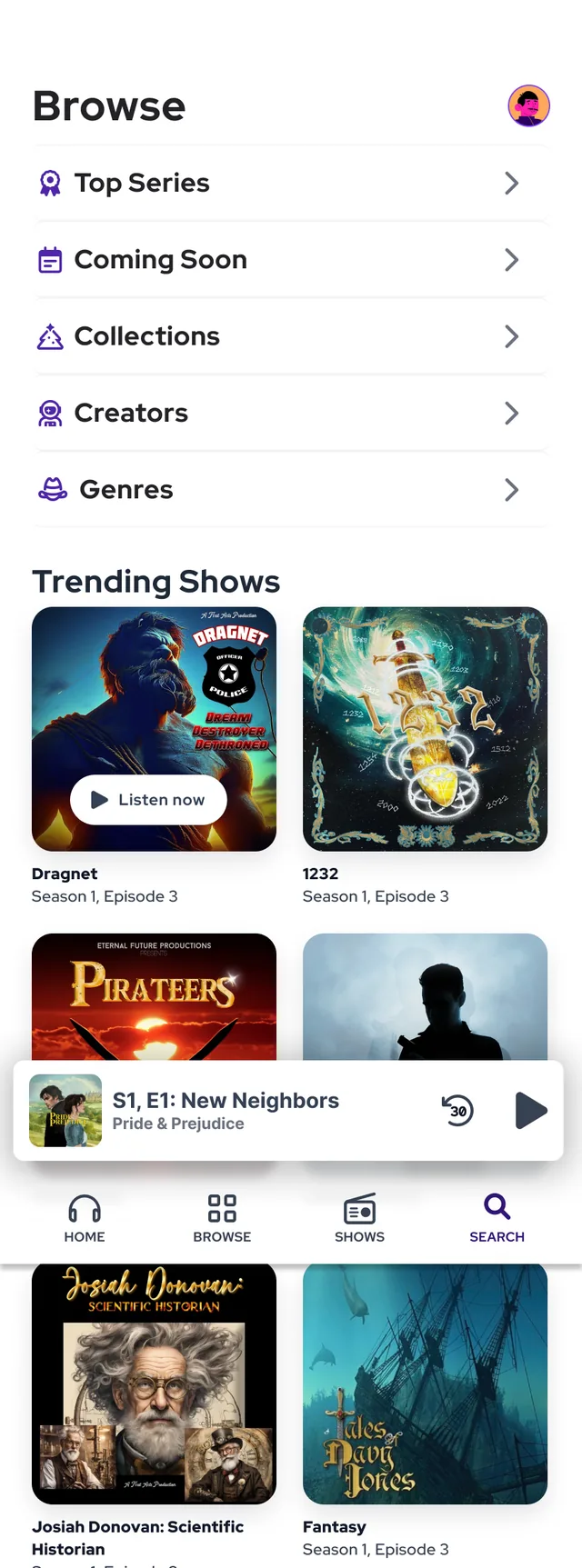 Browse / Mini player