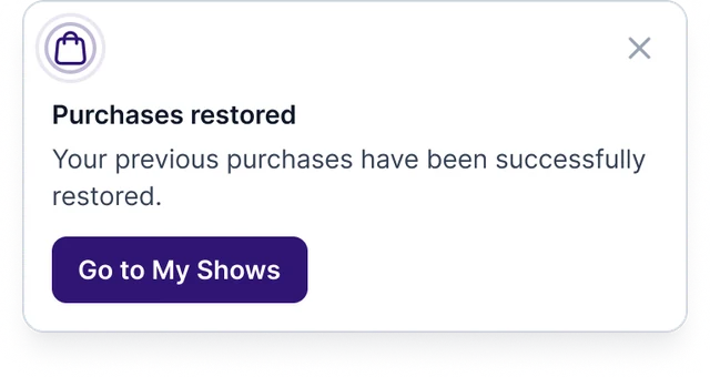 Purchases restored