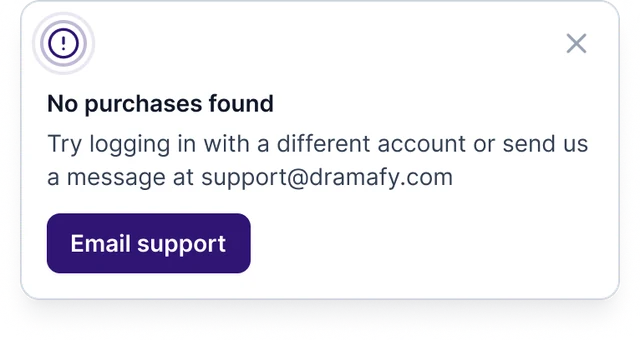 No purchases found