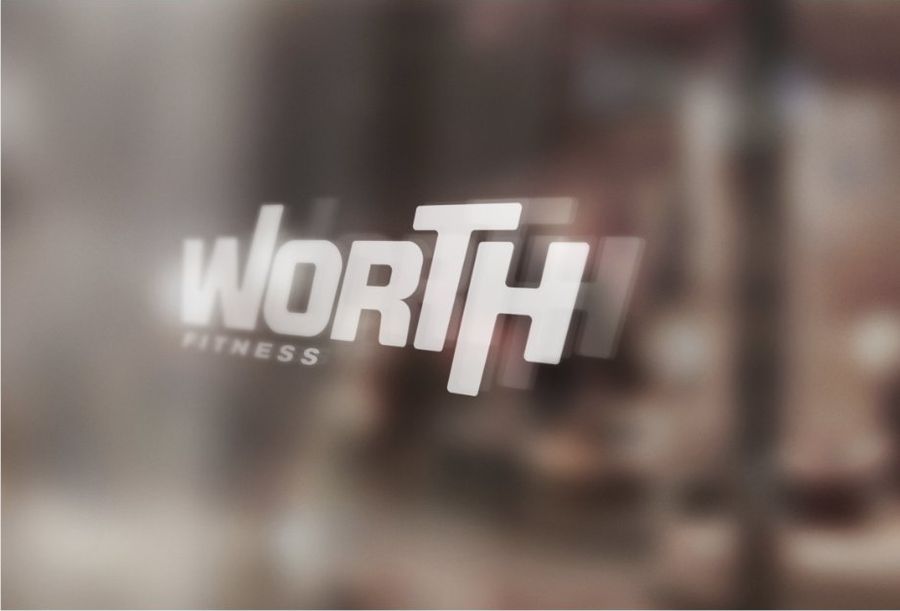 Worth logo on glass