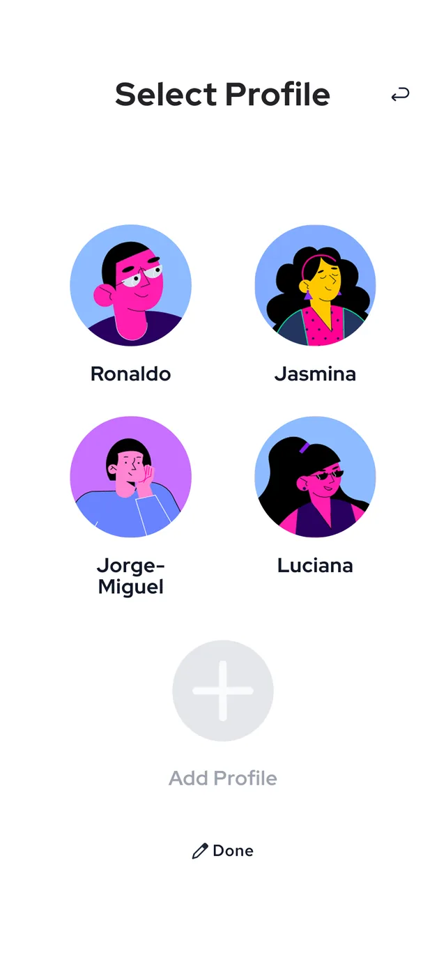 Select profile / Edit