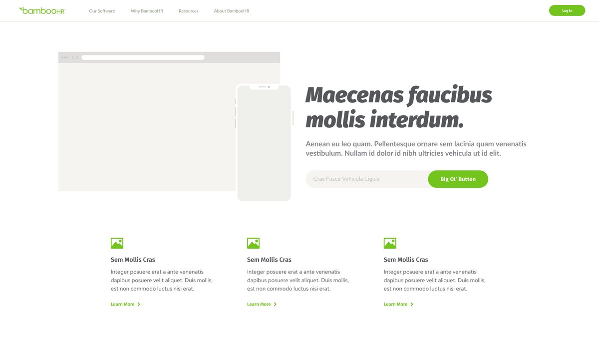 BambooHR header module 07 wireframe