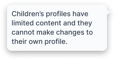 Child account tooltip