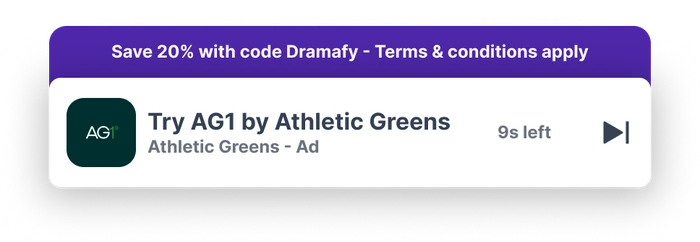 Ad with promo banner