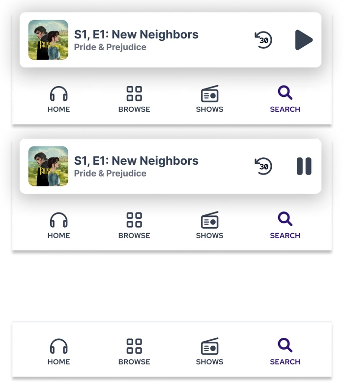 Mini player + navigation