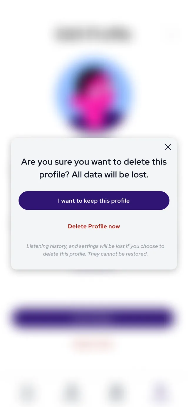 Delete profile