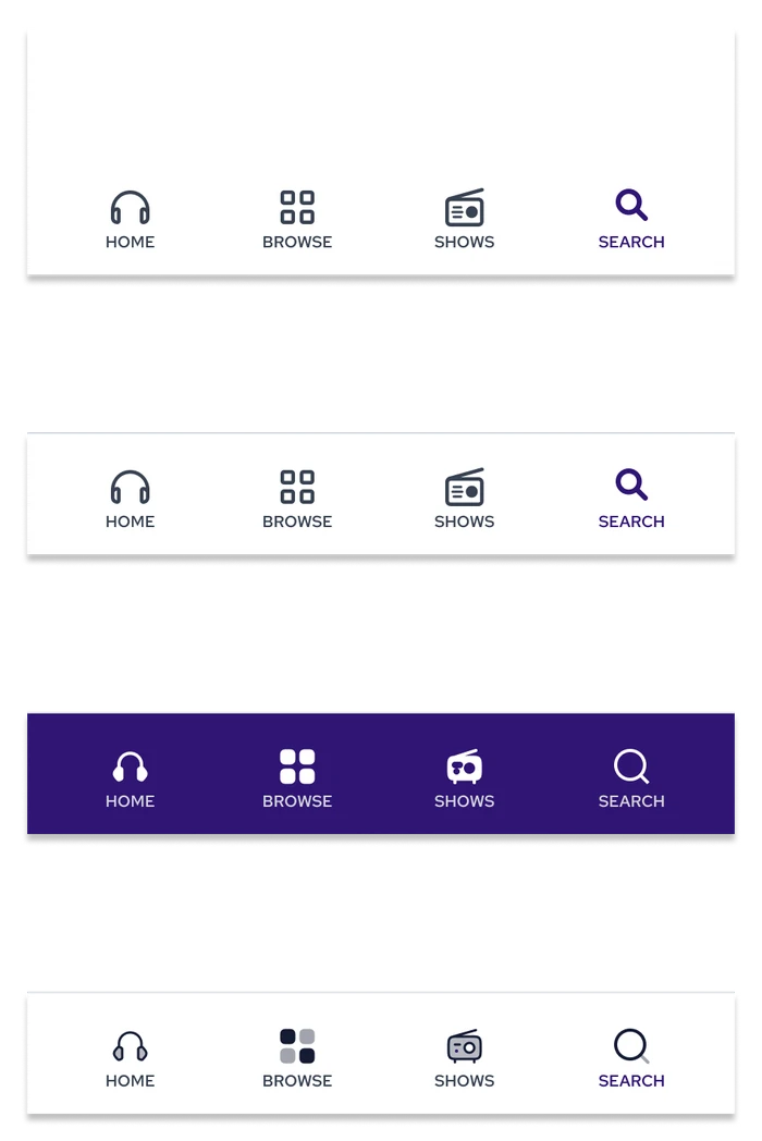 Navigation states